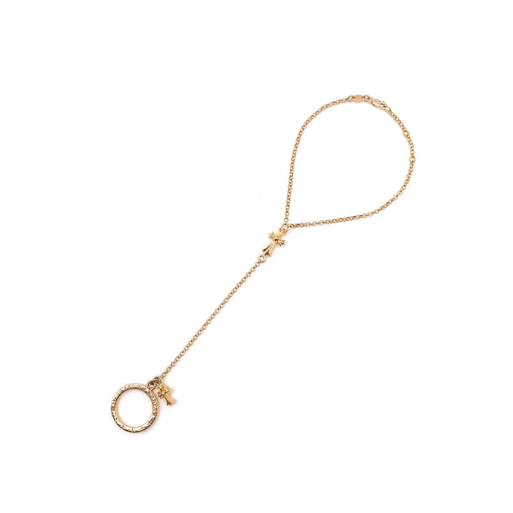 Chrome Hearts 22K Gold Babyfat Bracelet Chain With NTFL Ring - SHENGLI ROAD MARKET