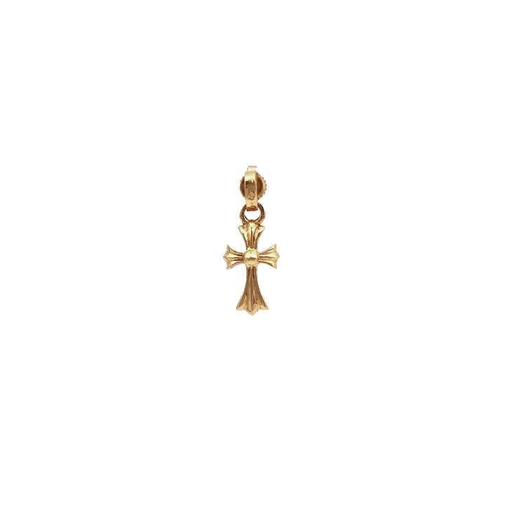 Chrome Hearts 22K Gold Babyfat Cross Earring Drop - SHENGLI ROAD MARKET