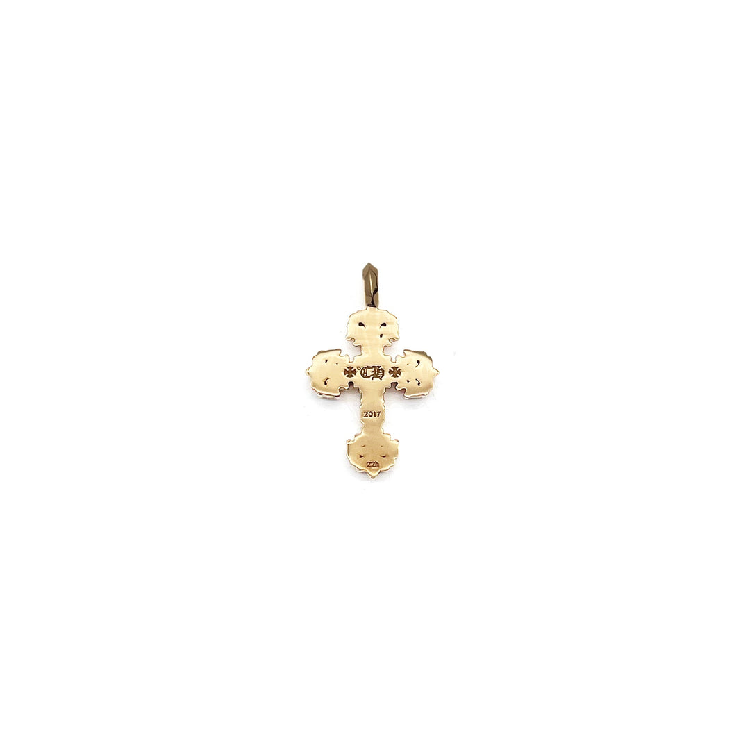 Chrome Hearts 22K Gold Blue Saph Filigree Cross Charm Pendant - SHENGLI ROAD MARKET