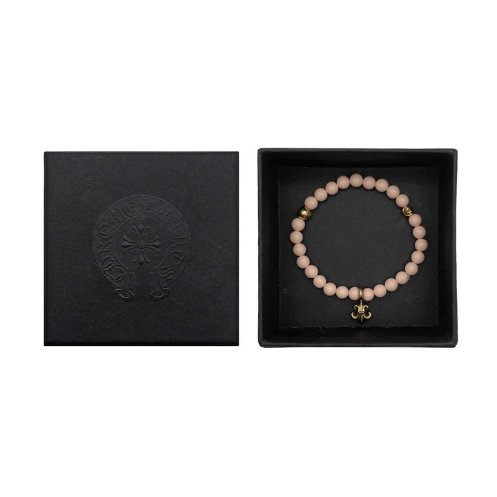 Chrome Hearts 22K Gold BS Fleur Pink Beaded Bracelet - SHENGLI ROAD MARKET