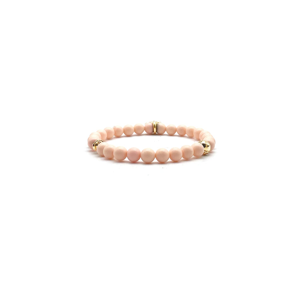 Chrome Hearts 22K Gold BS Fleur Pink Beaded Bracelet - SHENGLI ROAD MARKET