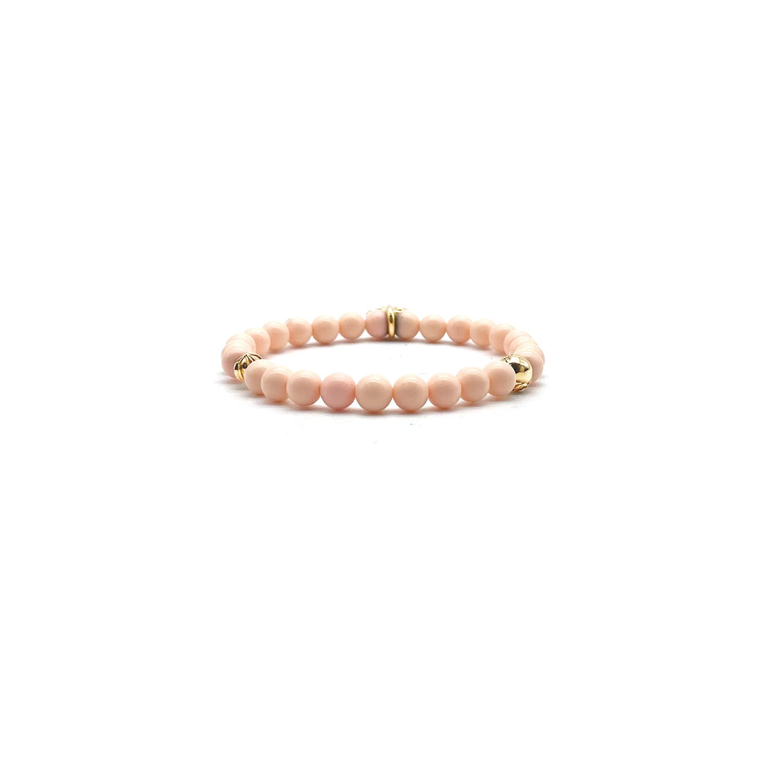 Chrome Hearts 22K Gold BS Fleur Pink Beaded Bracelet - SHENGLI ROAD MARKET
