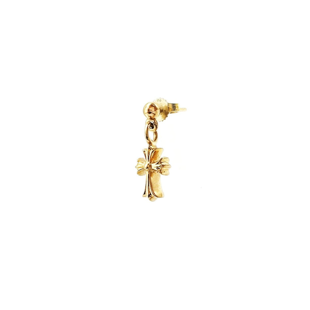 Chrome Hearts 22K Gold Cross Earring Drop - SHENGLI ROAD MARKET