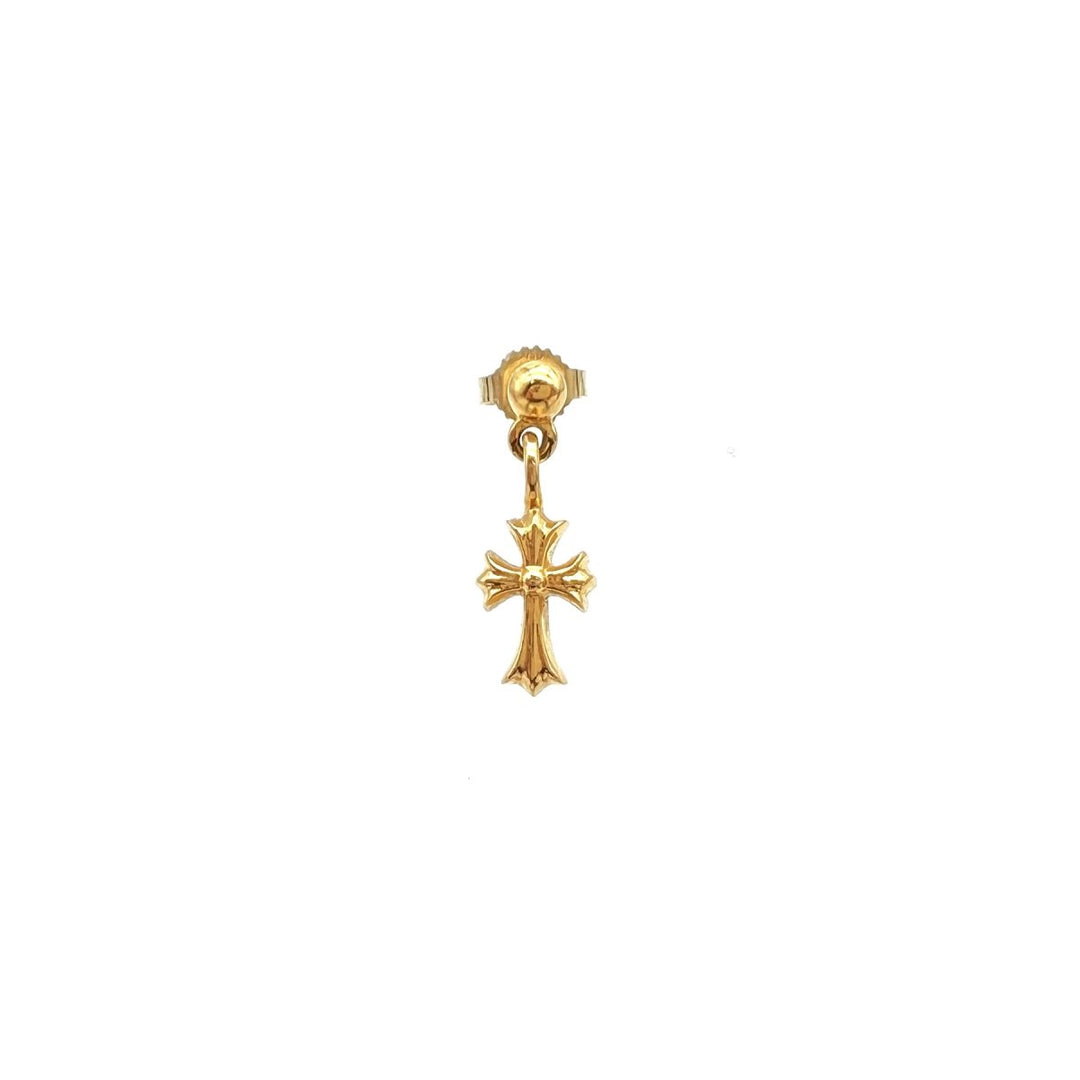 Chrome Hearts 22K Gold Cross Earring Drop - SHENGLI ROAD MARKET