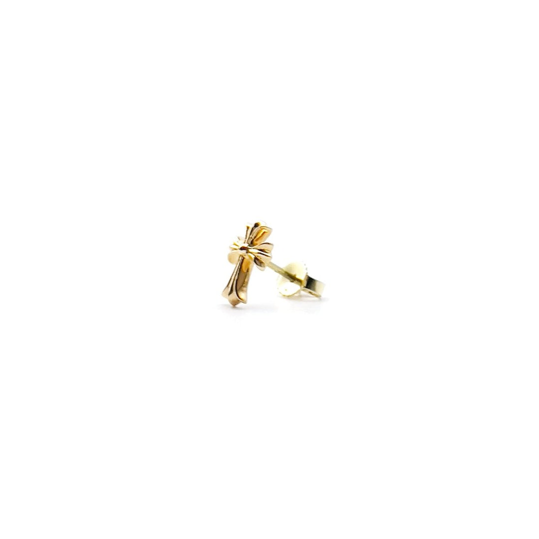Chrome Hearts 22K Gold Cross Earring Stup - SHENGLI ROAD MARKET