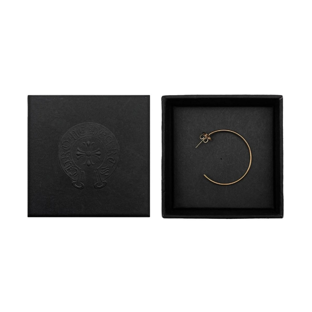 CHROME HEARTS (クロムハーツ) 22K ゴールド クロス ロゴ フープ イヤリング