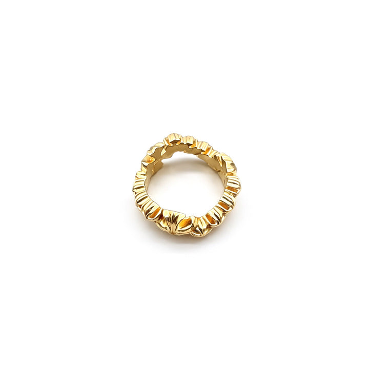 Chrome Hearts 22K Gold Cross Wave Ring - SHENGLI ROAD MARKET
