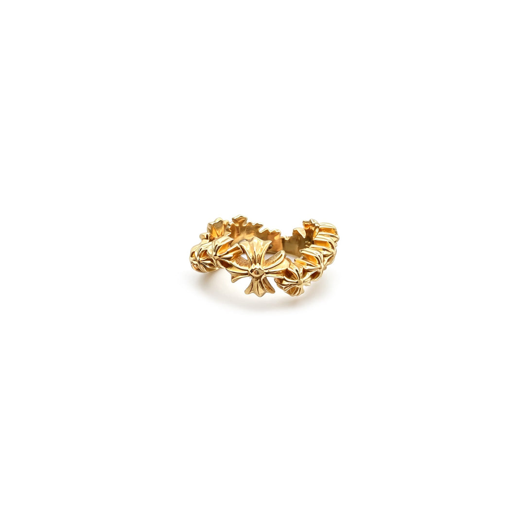 Chrome Hearts 22K Gold Cross Wave Ring - SHENGLI ROAD MARKET