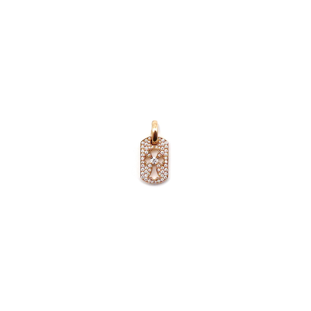 Chrome Hearts 22K Gold Cut-out Cross Dog Tag Pendant - SHENGLI ROAD MARKET