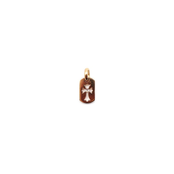 Chrome Hearts 22K Gold Cut-out Cross Dog Tag Pendant - SHENGLI ROAD MARKET