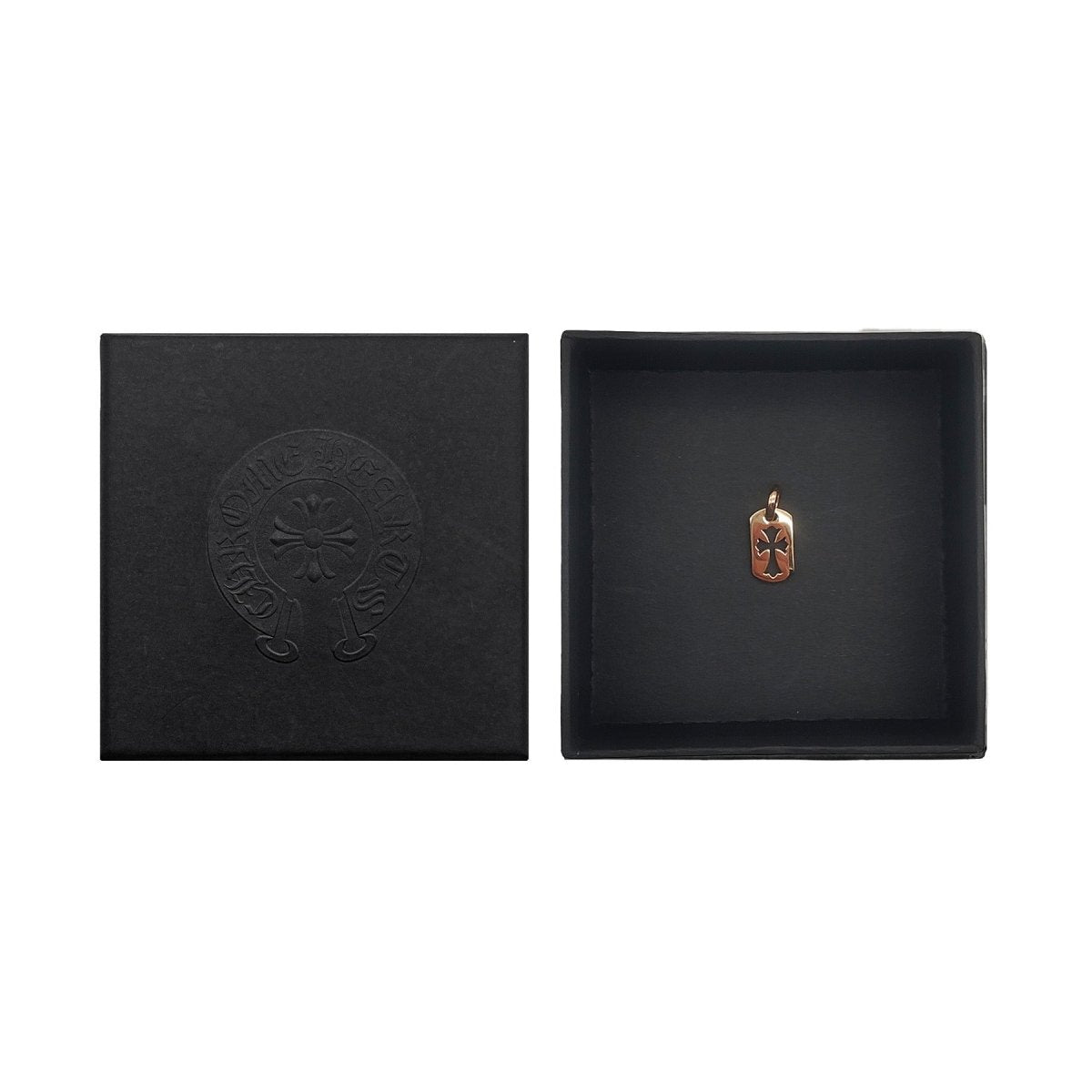 Chrome Hearts 22K Gold Cross Single Diamond Dogtag - SRM