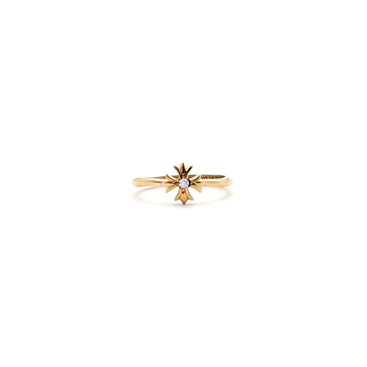 Chrome Hearts 22K Gold Diamond Bubblegum Cross Ring - SHENGLI ROAD MARKET