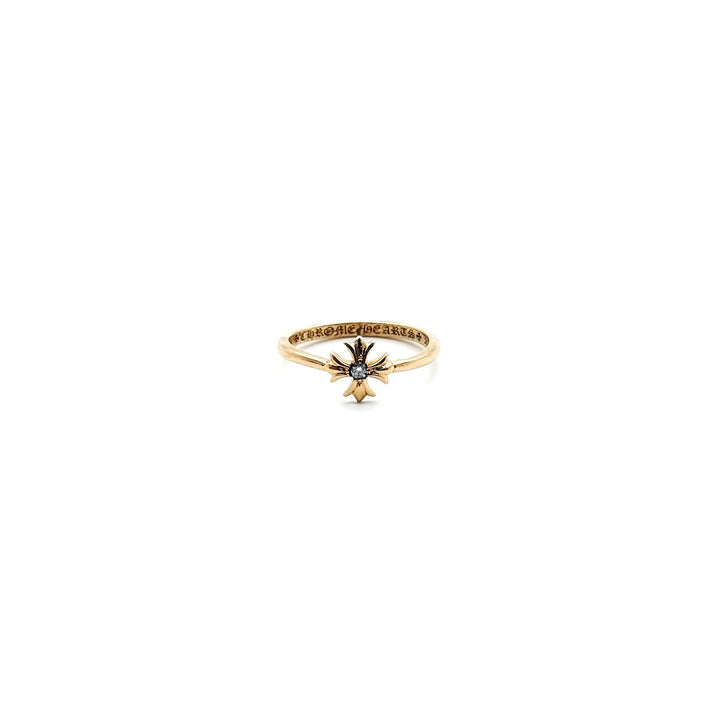 Chrome Hearts 22K Gold Diamond Bubblegum Cross Ring - SHENGLI ROAD MARKET