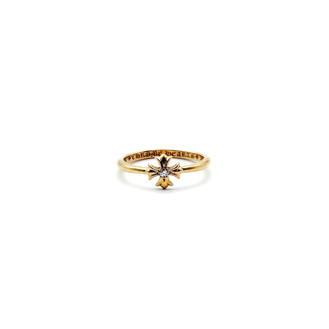 Chrome Hearts 22K Gold Diamond Bubblegum Cross Ring - SHENGLI ROAD MARKET
