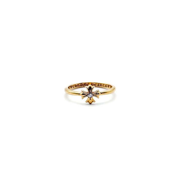 Chrome Hearts 22K Gold Diamond Bubblegum Cross Ring - SHENGLI ROAD MARKET