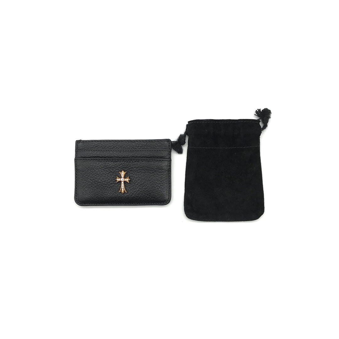 Chrome Hearts 22k Gold Diamond Cross Card Holder - SHENGLI ROAD MARKET