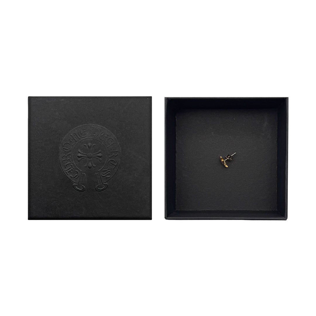 Chrome Hearts 22K Gold Diamond Cross Earring Stud - SHENGLI ROAD MARKET