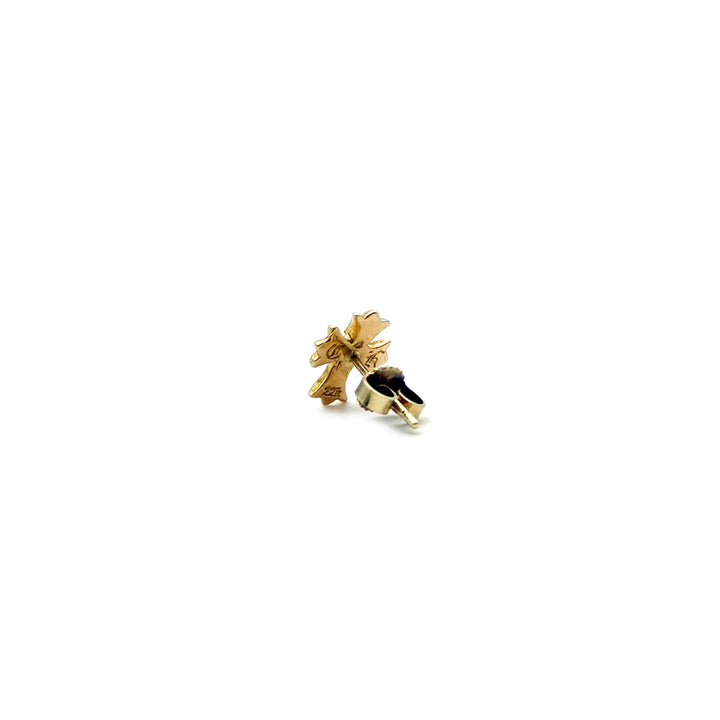 Chrome Hearts 22K Gold Diamond Cross Earring Stud - SHENGLI ROAD MARKET