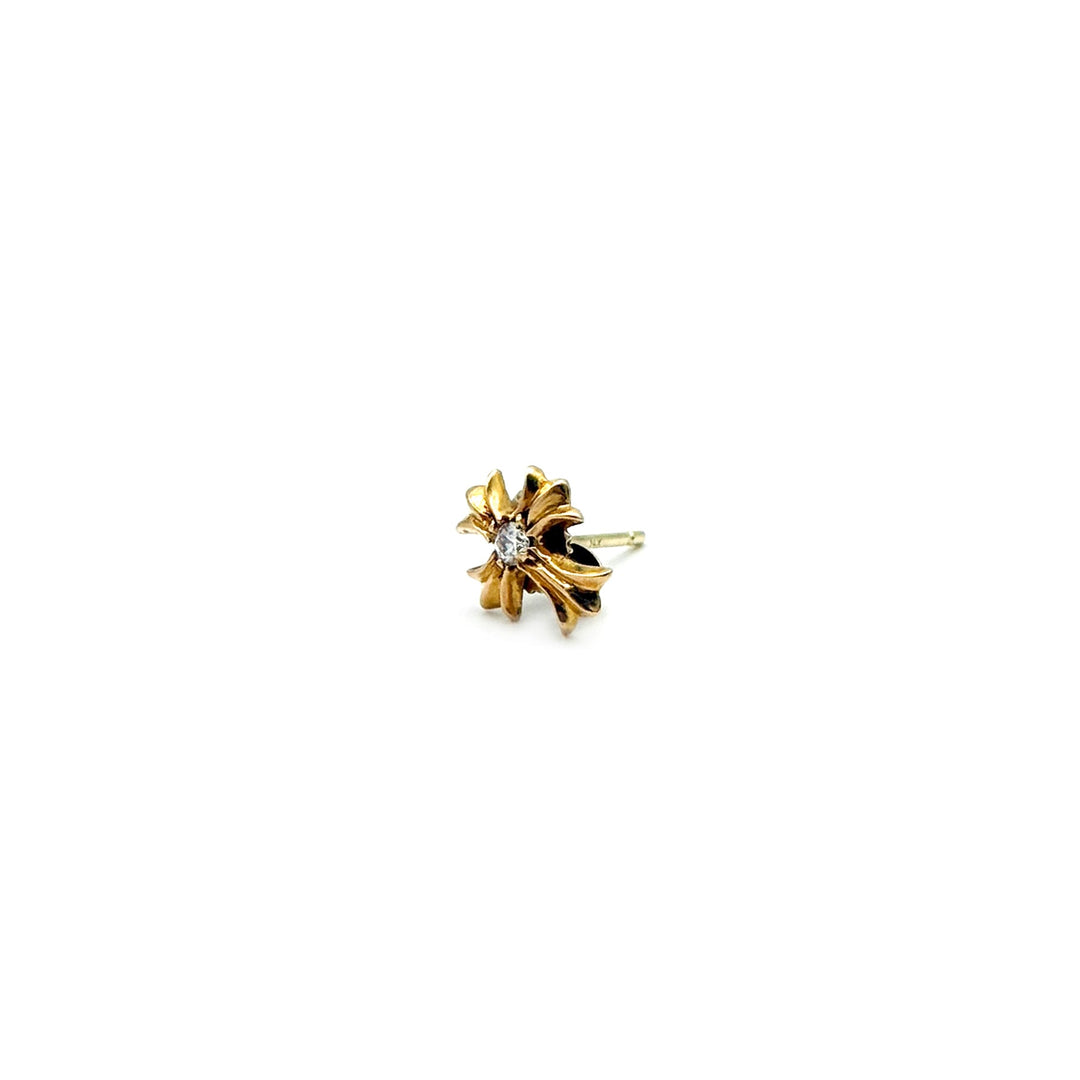 Chrome Hearts 22K Gold Diamond Cross Earring Stud - SHENGLI ROAD MARKET