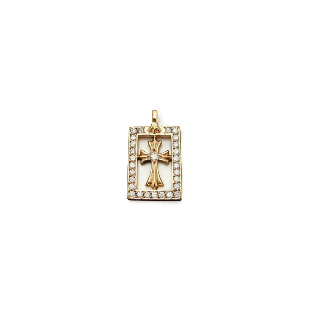 Chrome Hearts 22k Gold Diamond Framed Babyfat Pendant - SRM