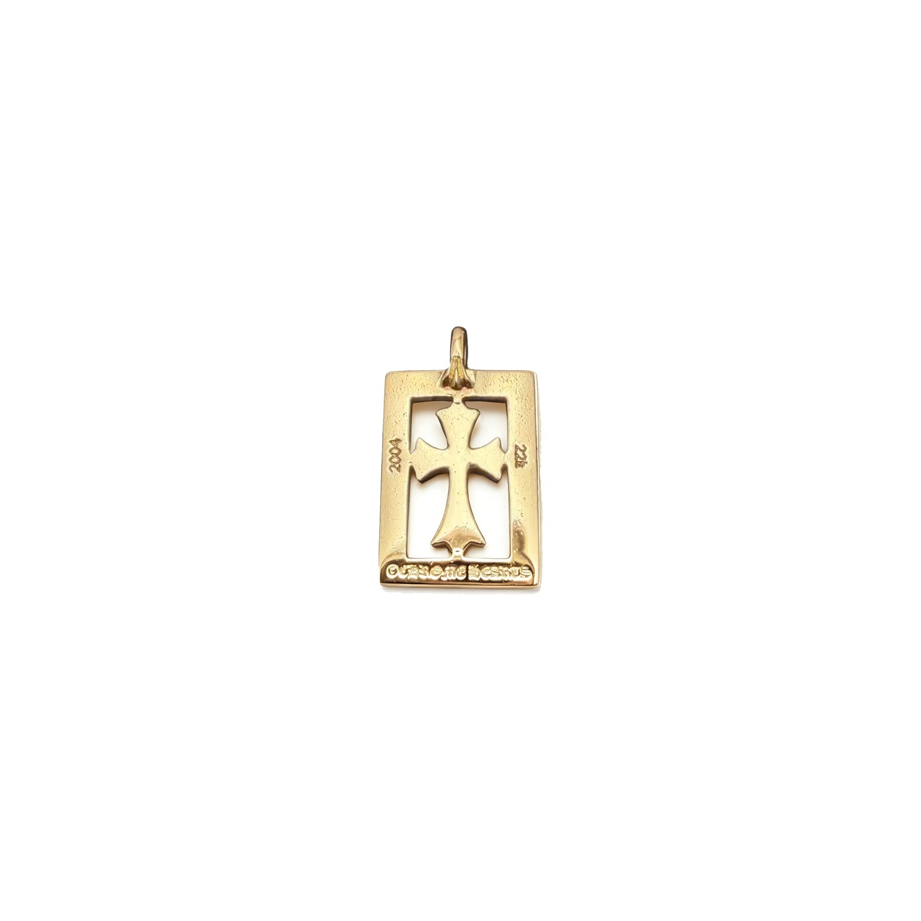 Chrome Hearts 22k Gold Diamond Framed Babyfat Pendant - SRM