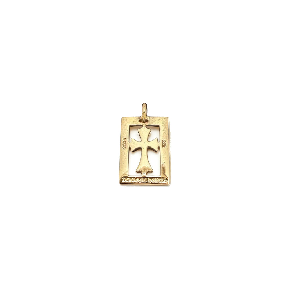 Chrome Hearts 22k Gold Diamond Framed Babyfat Pendant - SHENGLI ROAD MARKET