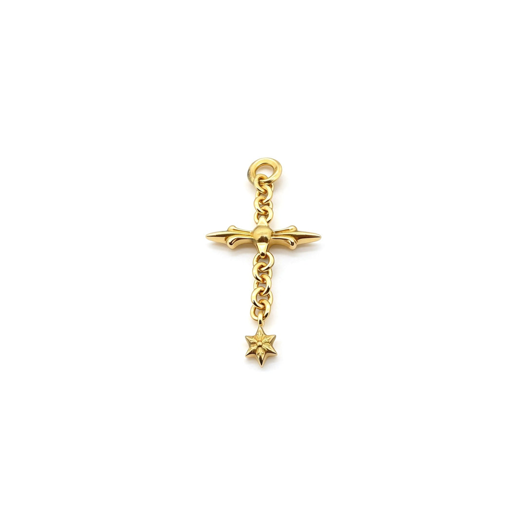 Chrome Hearts 22K Gold Diamond Hexagram Cross Charm Pendant - SHENGLI ROAD MARKET