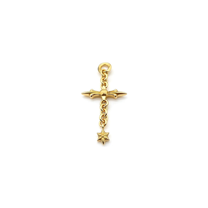 Chrome Hearts 22K Gold Diamond Hexagram Cross Charm Pendant - SHENGLI ROAD MARKET