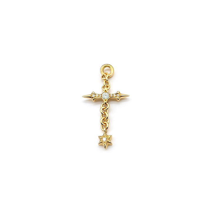 Chrome Hearts 22K Gold Diamond Hexagram Cross Charm Pendant - SHENGLI ROAD MARKET