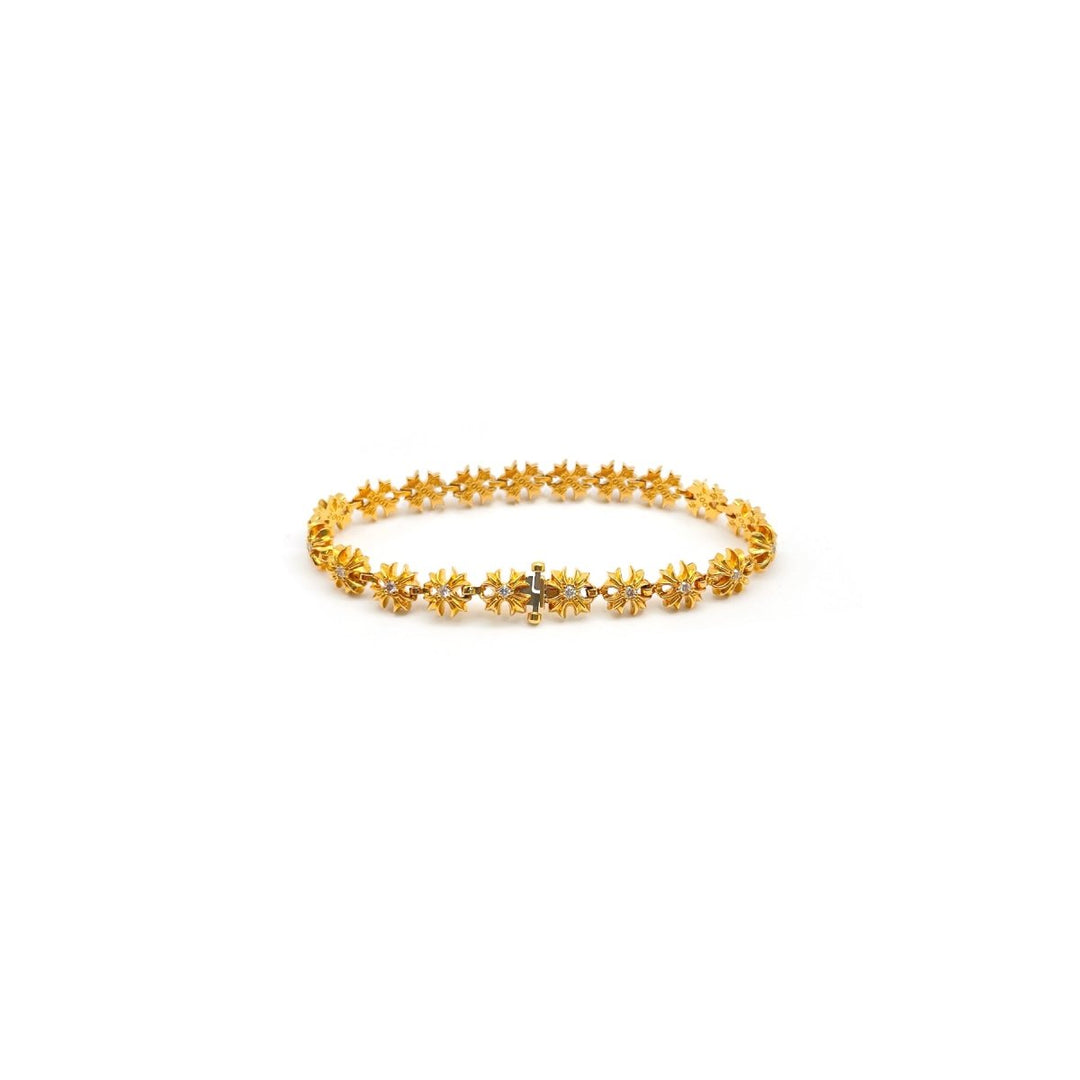 Chrome Hearts 22K Gold Diamond Maltese Cross Link Bracelet - SHENGLI ROAD MARKET
