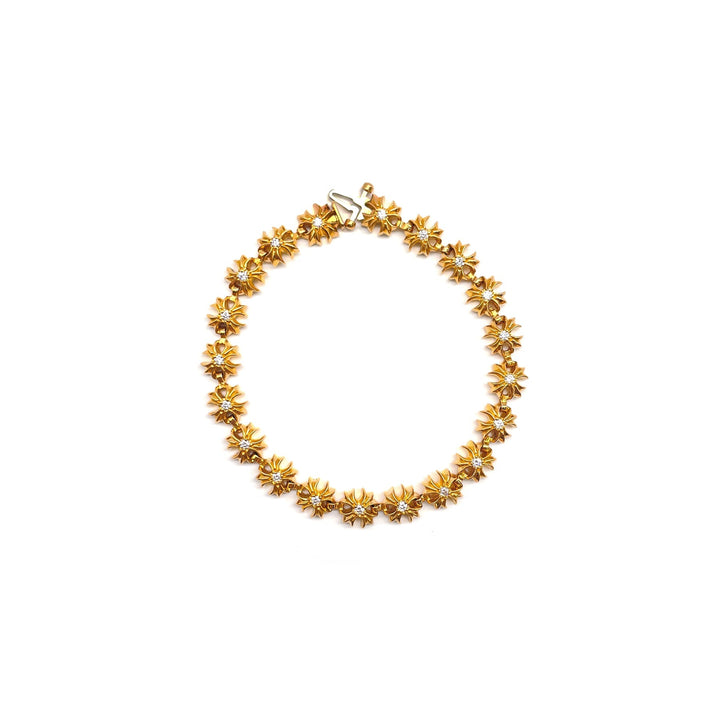 Chrome Hearts 22K Gold Diamond Maltese Cross Link Bracelet - SHENGLI ROAD MARKET