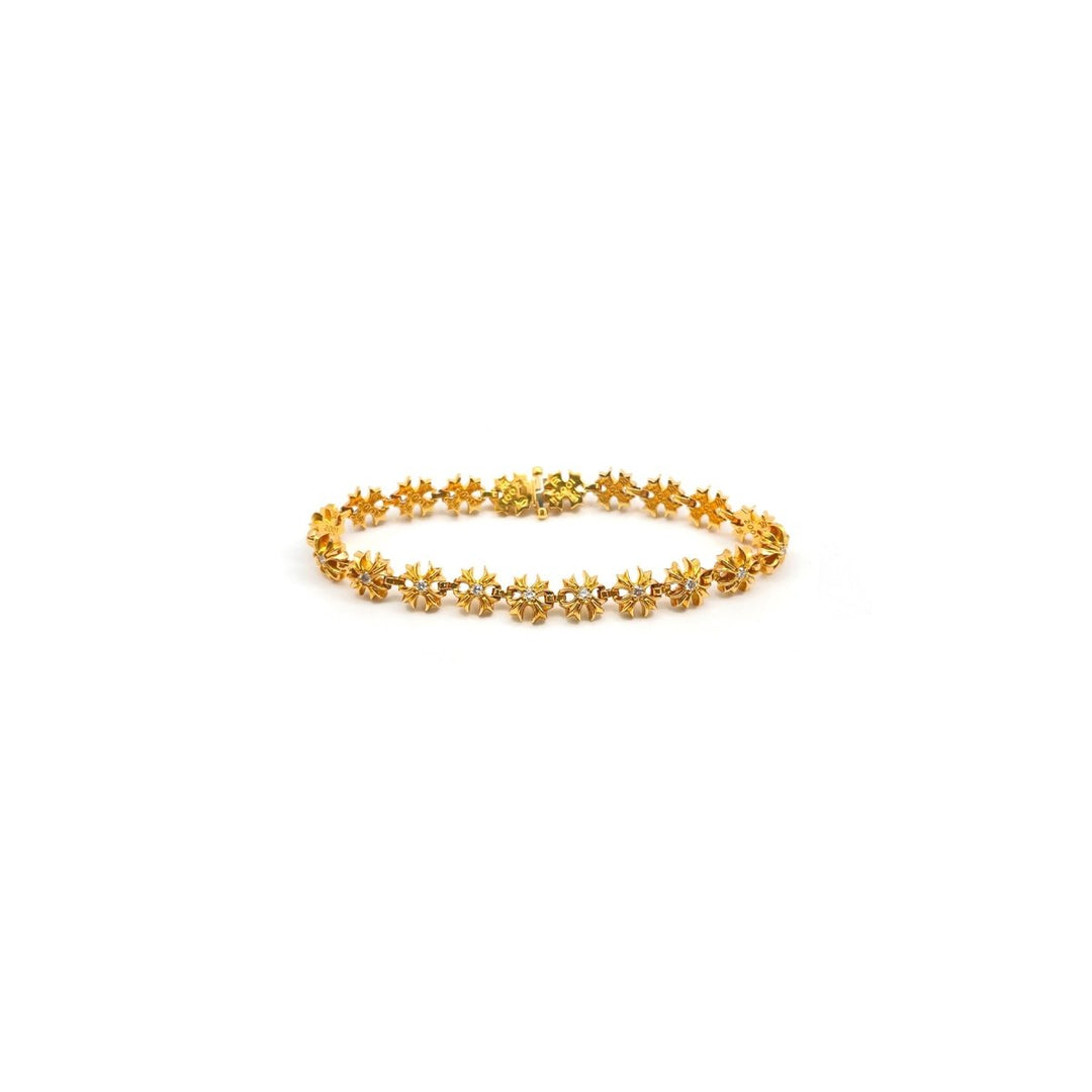 Chrome Hearts 22K Gold Diamond Maltese Cross Link Bracelet - SHENGLI ROAD MARKET