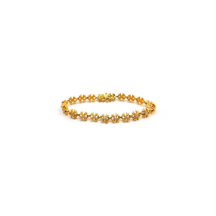 Chrome Hearts 22K Gold Diamond Maltese Cross Link Bracelet - SHENGLI ROAD MARKET