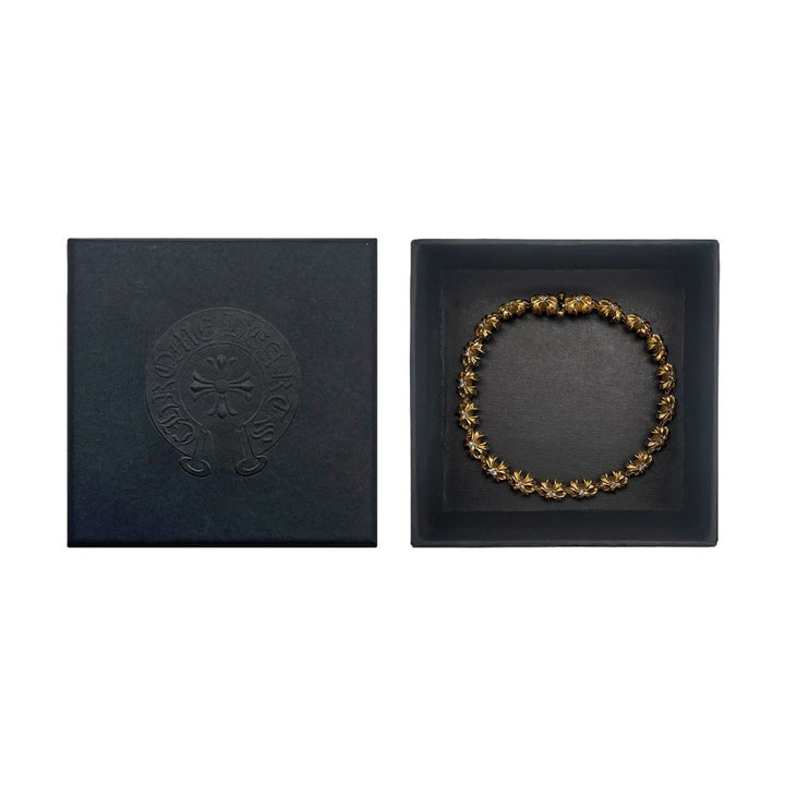 Chrome Hearts 22K Gold Diamond Maltese Cross Link Bracelet - SHENGLI ROAD MARKET