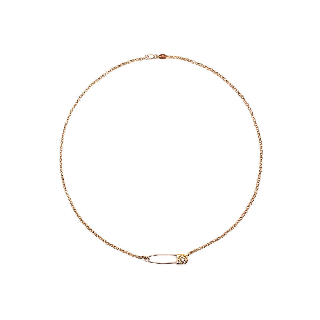 Chrome Hearts 22k Gold Diamond Pin Clip Necklace - SHENGLI ROAD MARKET