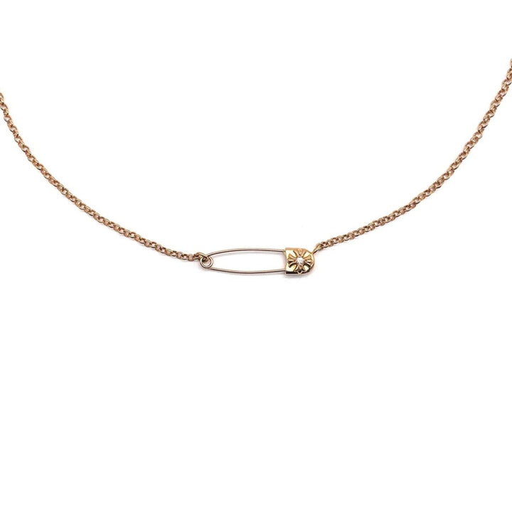 Chrome Hearts 22k Gold Diamond Pin Clip Necklace - SHENGLI ROAD MARKET