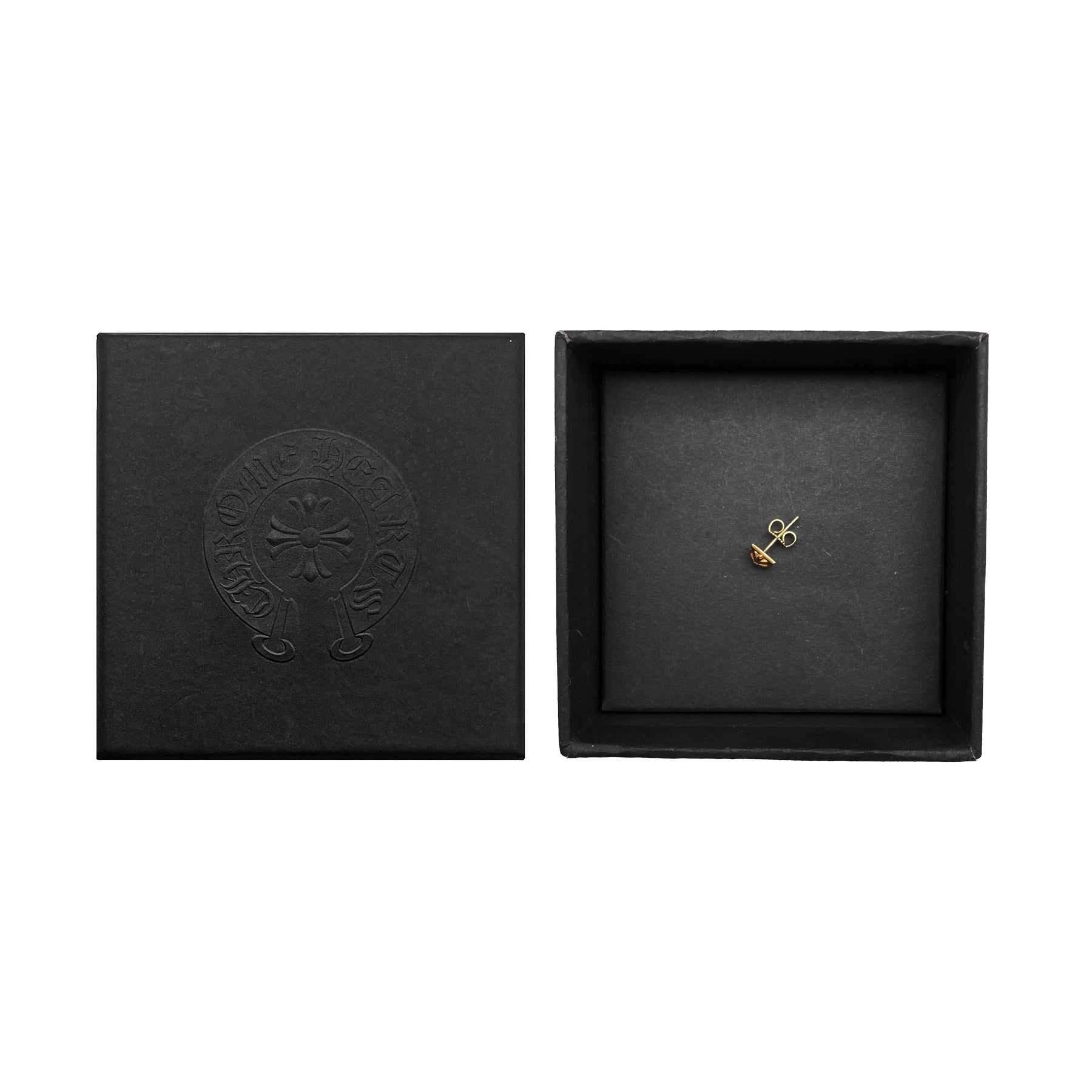 早い者勝ち！CHROME HEARTS STUD PYRAMID Chrome Hearts 22K Gold Diamond Pyramid Cross Earring Stud