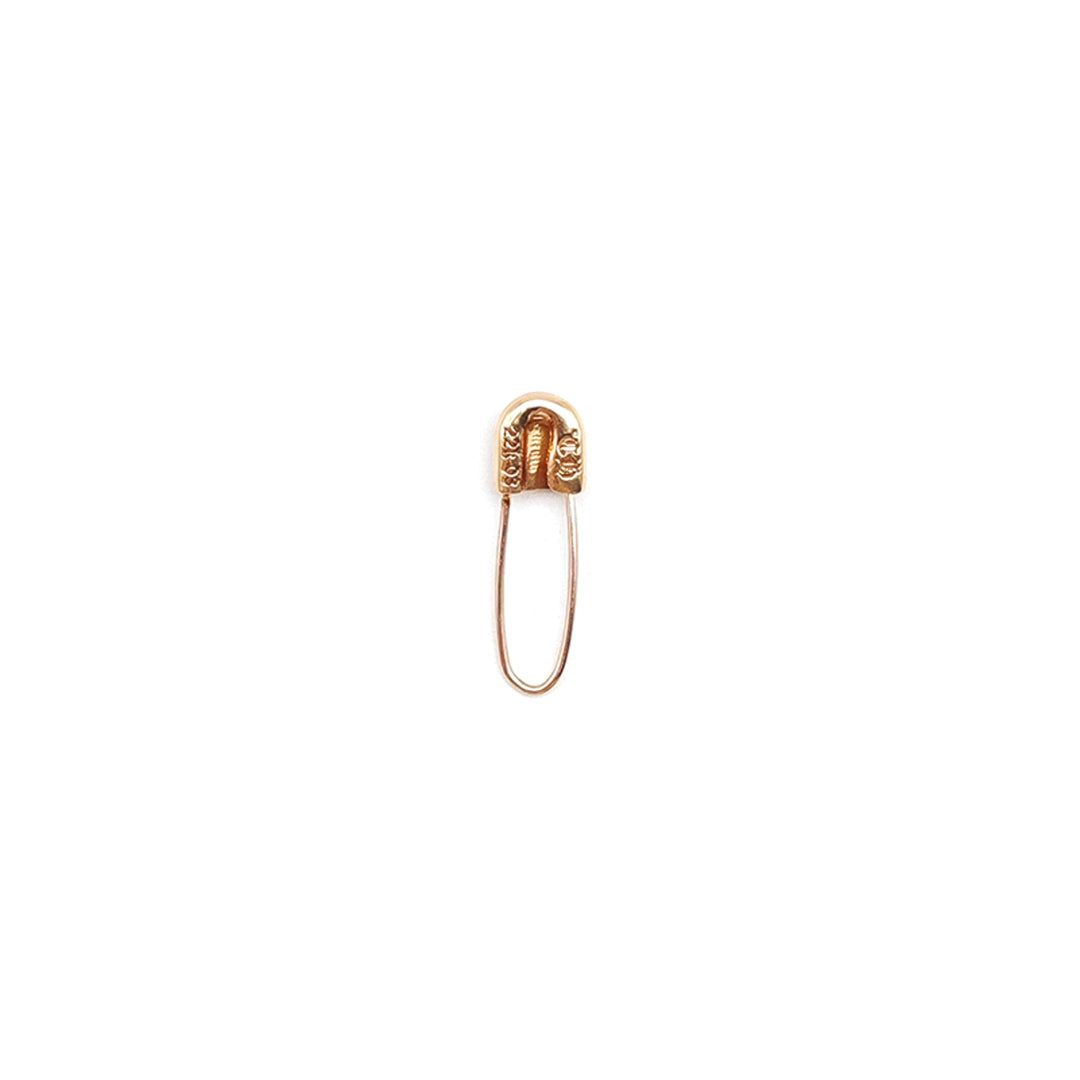 Chrome Hearts 22K Gold Diamond Safety Pin Earring - SHENGLI ROAD MARKET