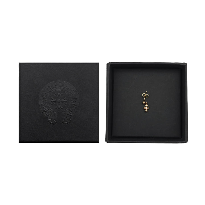 Chrome Hearts 22K Gold Diamond Tiny E Cross Earring Drop - SHENGLI ROAD MARKET