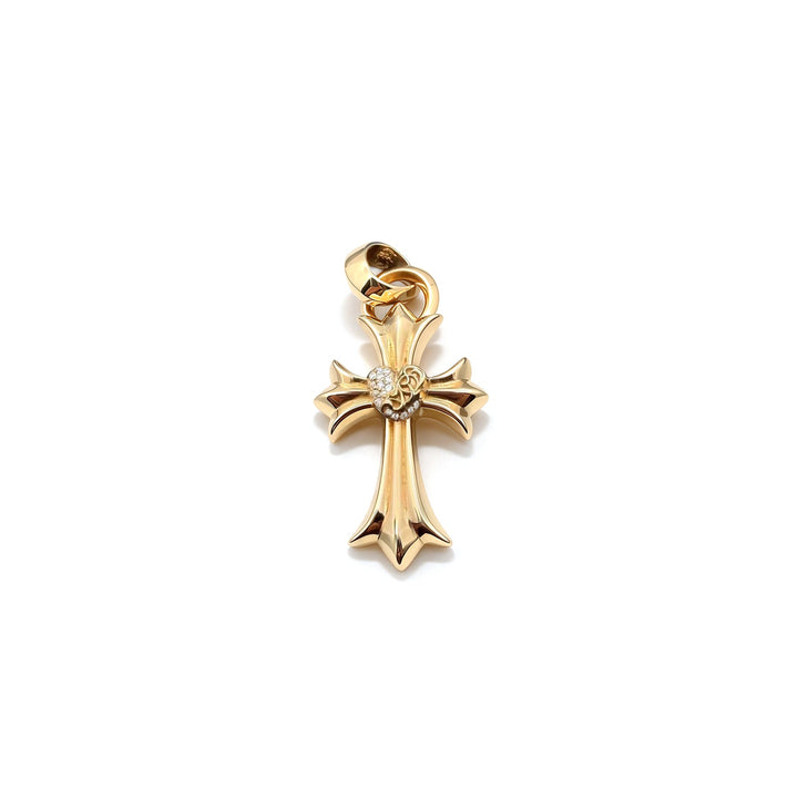 Chrome Hearts 22K Gold Diamond Vine Hearts Cross Charm Pendant - SHENGLI ROAD MARKET