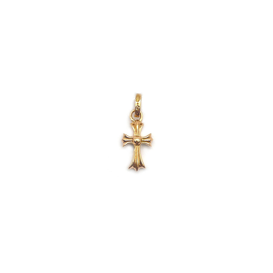 Chrome Hearts 22K Gold Diamonds Babyfat Cross Pendant - SHENGLI ROAD MARKET