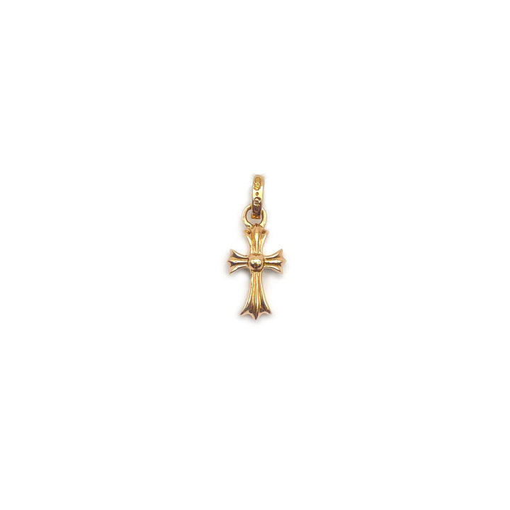 Chrome Hearts 22K Gold Diamonds Babyfat Cross Pendant - SHENGLI ROAD MARKET
