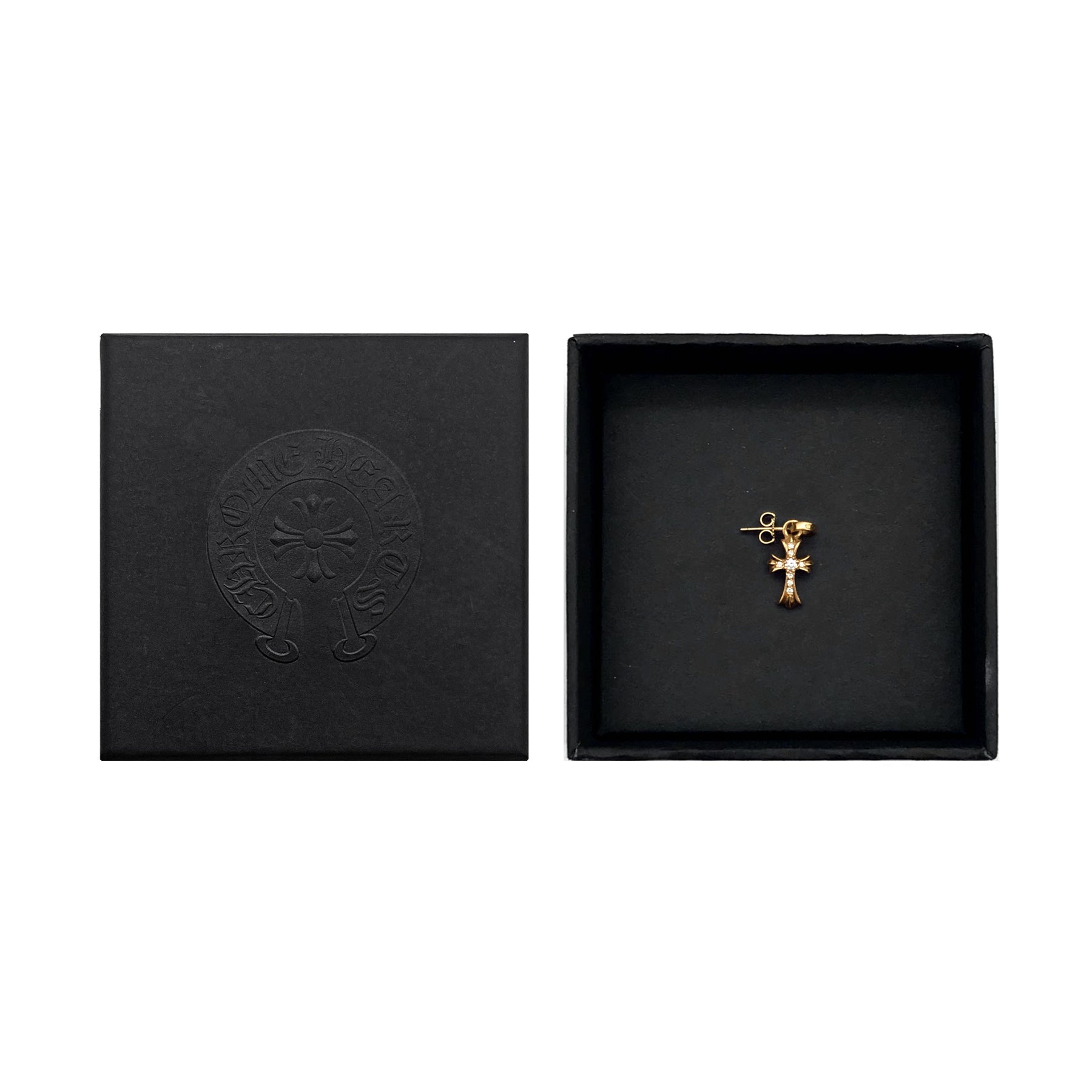Chrome Hearts 22K Gold Diamond Babyfat Earring Drop - SRM