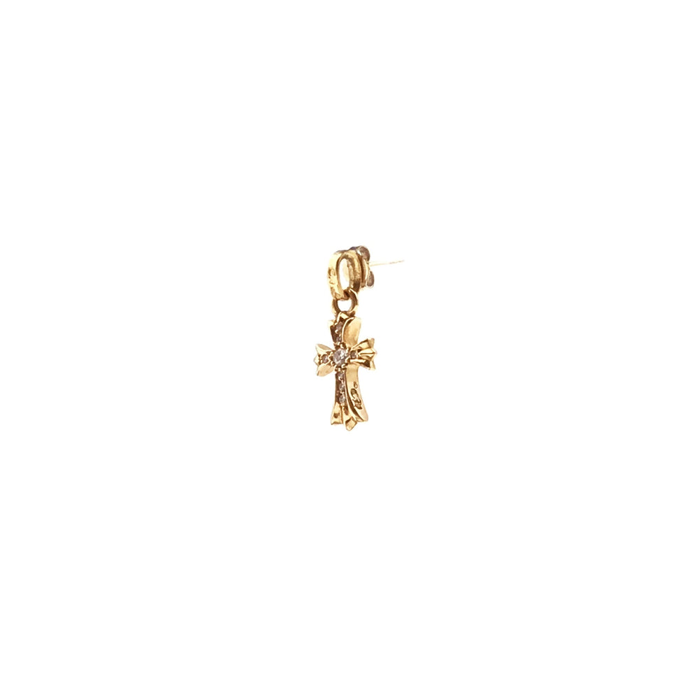 Chrome Hearts 22K Gold Diamonds Babyfat Earring Drop - SHENGLI ROAD MARKET