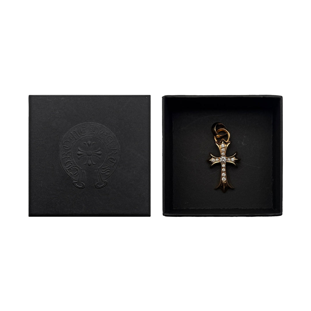 Chrome Hearts 22K Gold Diamonds Cross Charm Pendant - SHENGLI ROAD MARKET