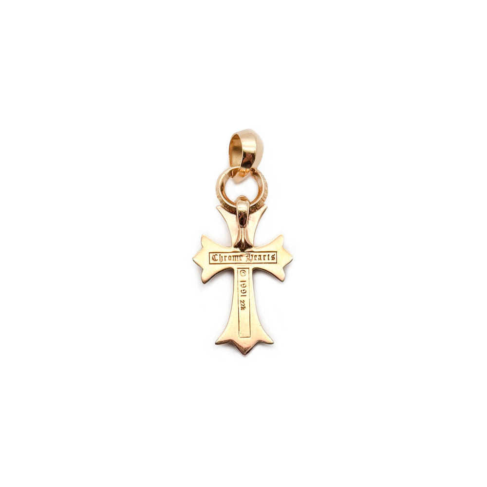 Chrome Hearts 22K Gold Diamonds Cross Charm Pendant - SHENGLI ROAD MARKET