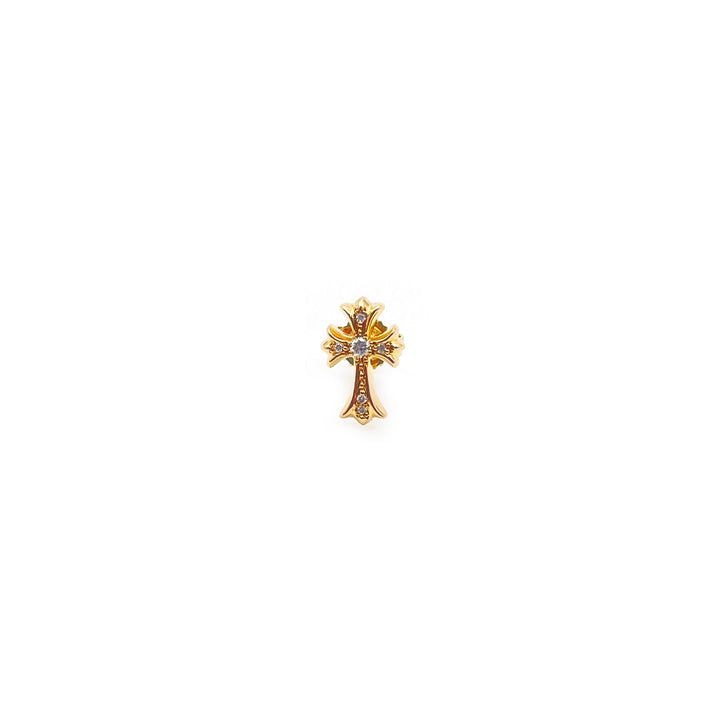 Chrome Hearts 22K Gold Diamonds Cross Earring Stud - SHENGLI ROAD MARKET