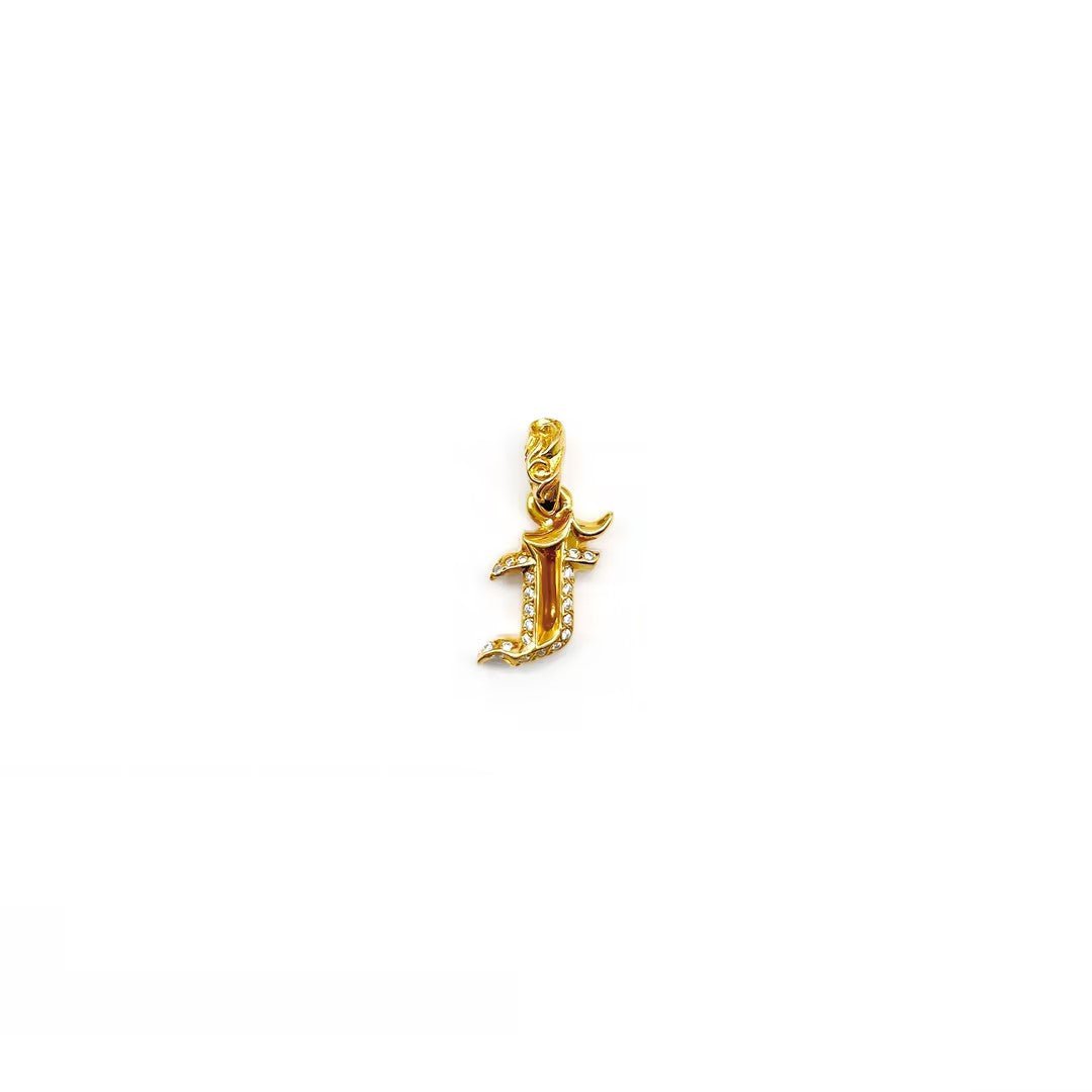 Chrome Hearts 22K Gold Diamonds F Pendant - SHENGLI ROAD MARKET