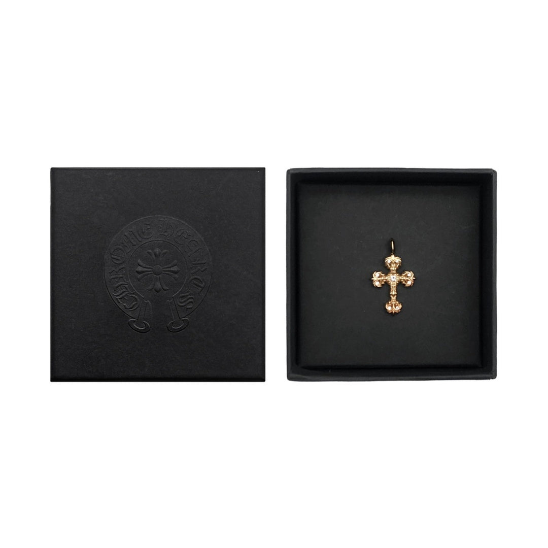 Chrome Hearts 22K Gold Diamonds Filigree Cross Pendant - SHENGLI ROAD MARKET