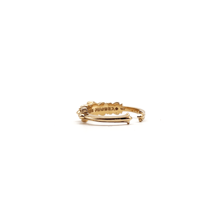 Chrome Hearts 22K Gold Diamonds Floral Cross Ring - SHENGLI ROAD MARKET